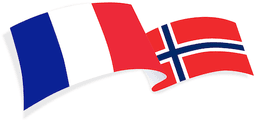 Logo du site web, un drapeau mélangeant celui de la France et celui de la Norvège